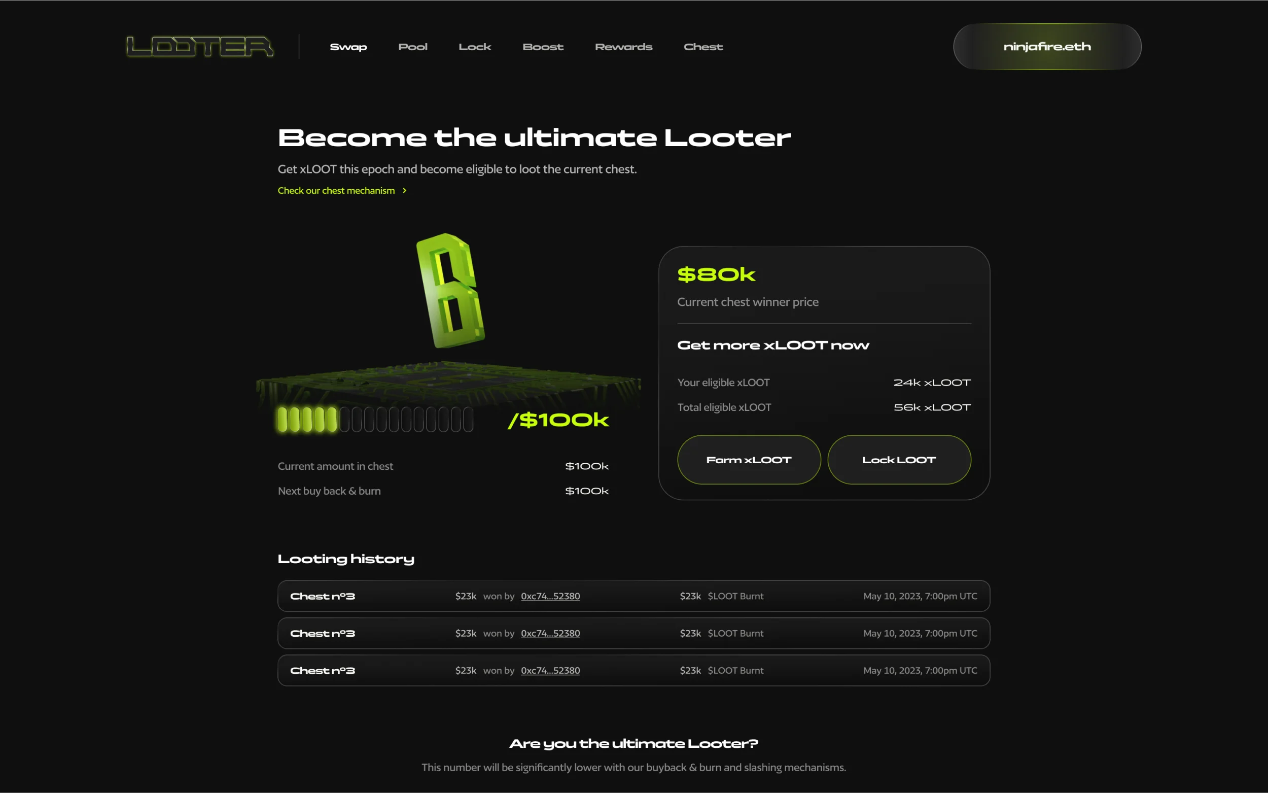 Looter Design Mockup